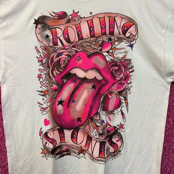 The Rolling Stones Pink Hot Lips Rock Band T-shirt 2XL - Picture 2 of 4
